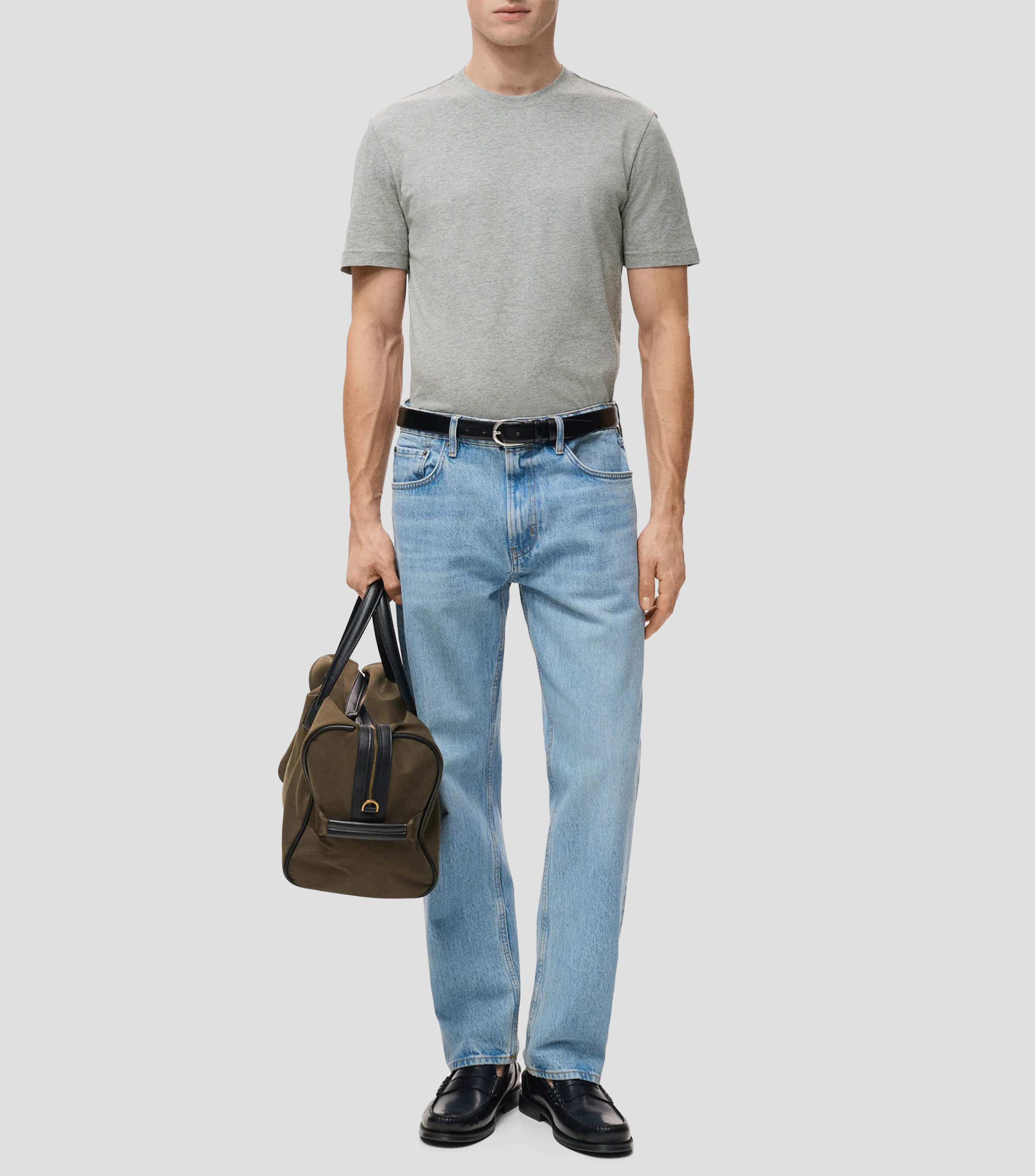 Playera cuello redondo manga corta jaspeada Hombre
